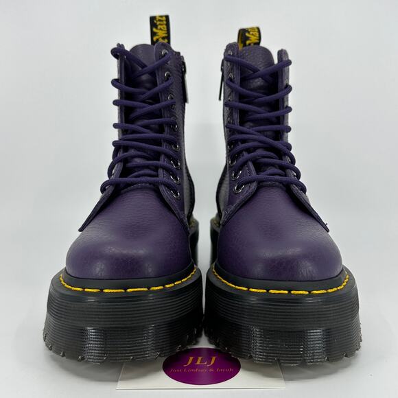 Dr. Martens Women's Jadon III Rick Purple Pisa Leather Platform Boots Size 5 - Picture 2 of 11